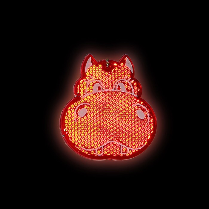 Светоотражатель "Бегемот", 6,3*5,8см, цвет красный