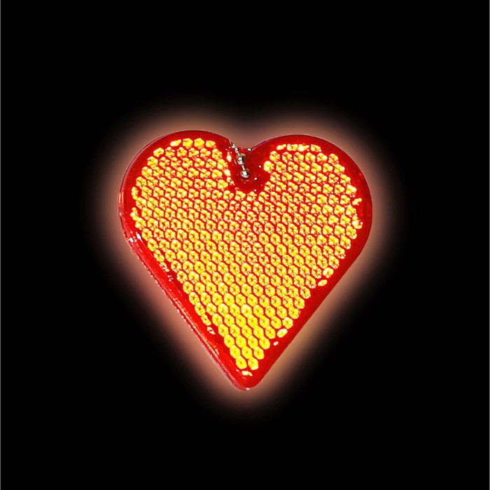 Светоотражатель "Сердце", 5*5см, цвет красный