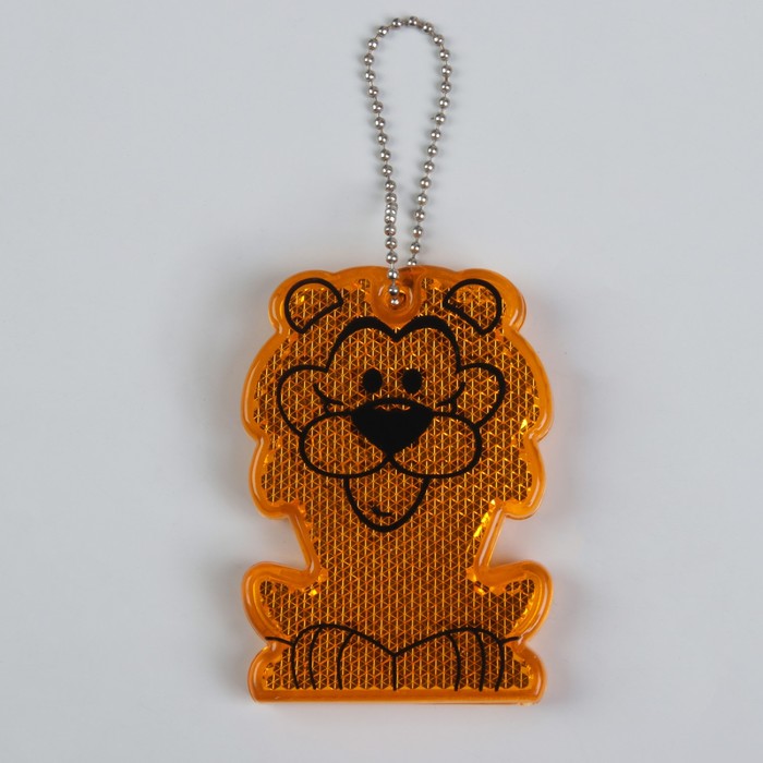 Светоотражатель "Лёвушка", 6,8*5см, цвет оранжевый