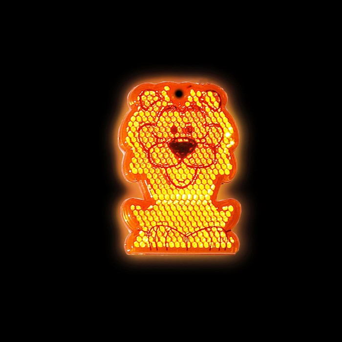 Светоотражатель "Лёвушка", 6,8*5см, цвет оранжевый