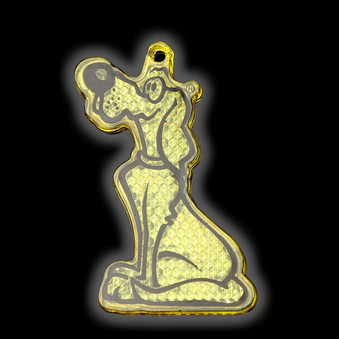 Светоотражатель "Пёсик", 7,3*4,8см, цвет жёлтый