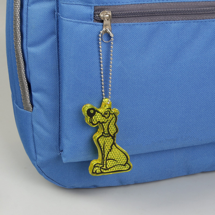 Светоотражатель "Пёсик", 7,3*4,8см, цвет жёлтый