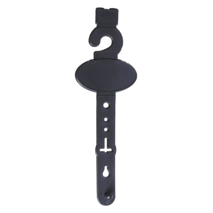 Крючок пластиковый с креплением, L=12.5, цвет чёрный