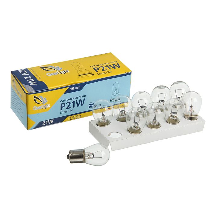 Галогенная лампа Clearlight P21W, BA15S, 12 В