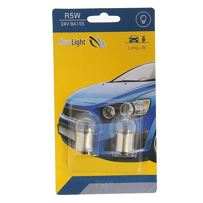 Галогенная лампа Clearlight R5W, BA15S, 24 В, набор 2 шт