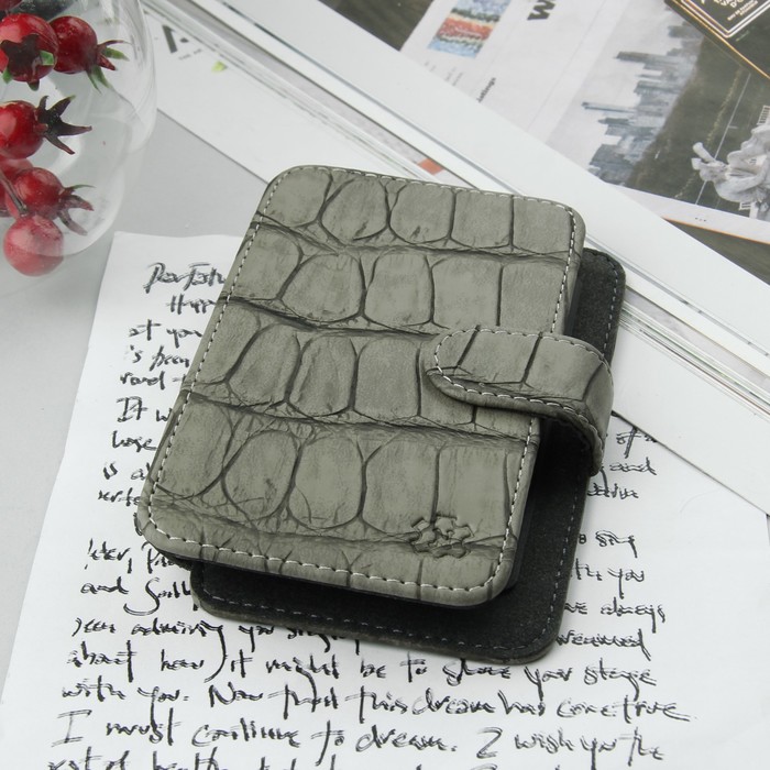 Чехол-книжка "Norton" для телефона, 3,6"-4,2", с выдвижным механизмом, рептилия, цвет серый