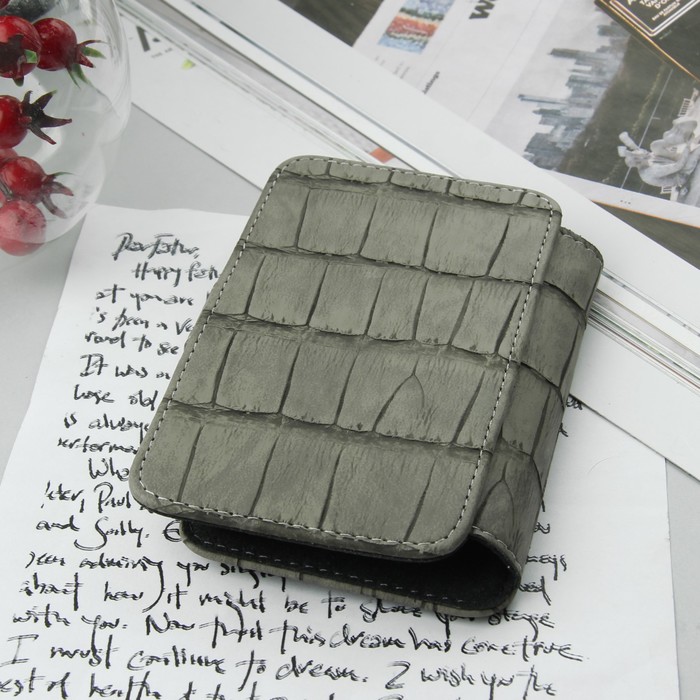 Чехол-книжка "Norton" для телефона, 3,6"-4,2", с выдвижным механизмом, рептилия, цвет серый