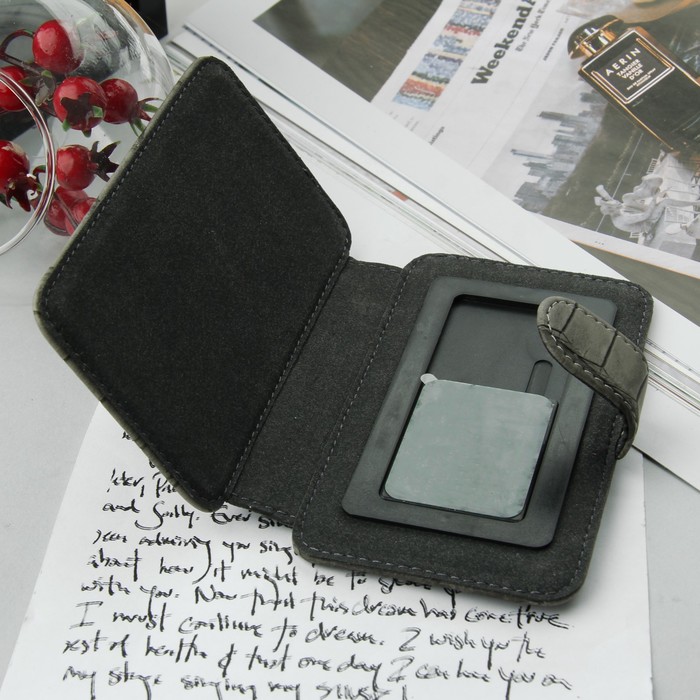 Чехол-книжка "Norton" для телефона, 3,6"-4,2", с выдвижным механизмом, рептилия, цвет серый