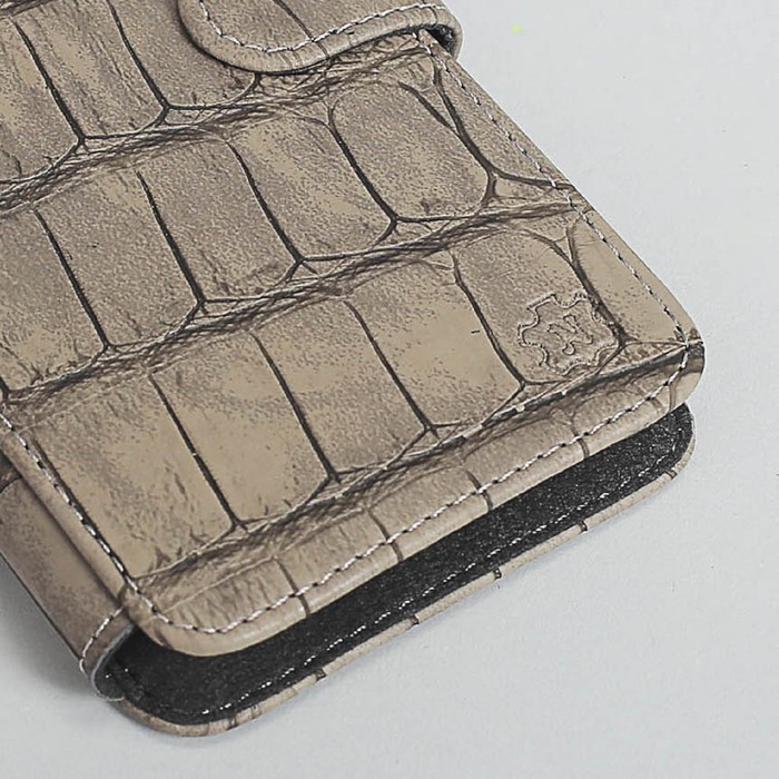 Чехол-книжка "Norton" для телефона универсальный, 5,2"-5,5", с выдвижным механизмом, рептилия, цвет серый