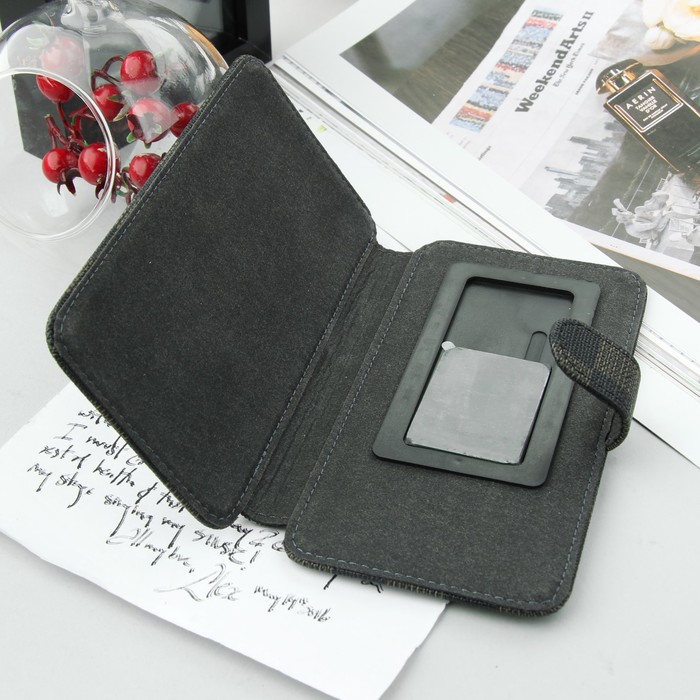 Чехол-книжка "Norton" для телефона универсальный, 5,2"-5,5", с выдвижным механизмом, цвет чёрный/коричневый