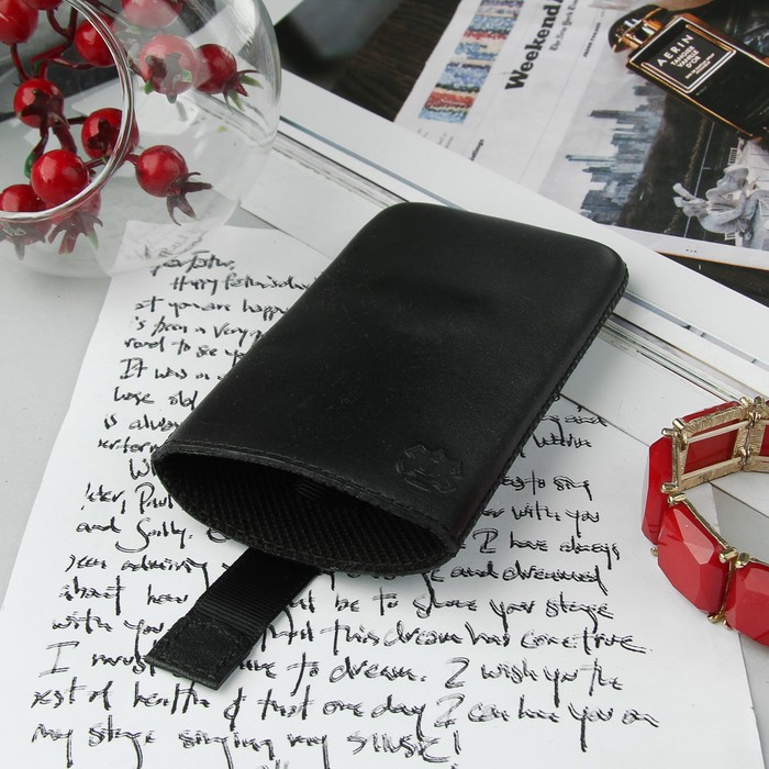 Чехол Time для телефона, с ремешком, размер 31, 68x123x12 мм, цвет чёрный