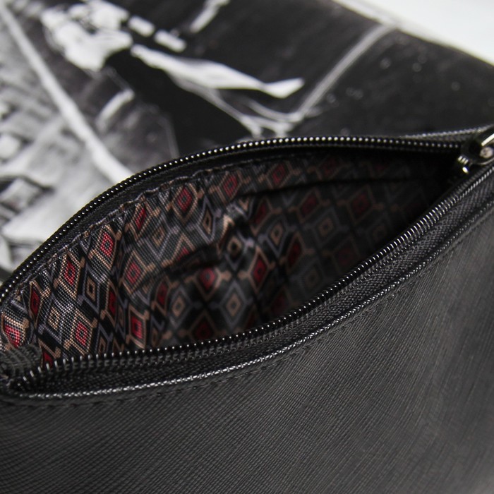 Косметичка простая на молнии, 1 отдел, цвет чёрный