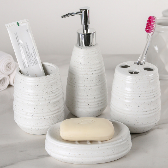 Набор аксессуаров для ванной комнаты, 4 предмета "Индиго"