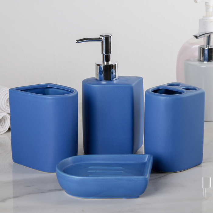 Набор аксессуаров для ванной комнаты, 4 предмета "Узоры"