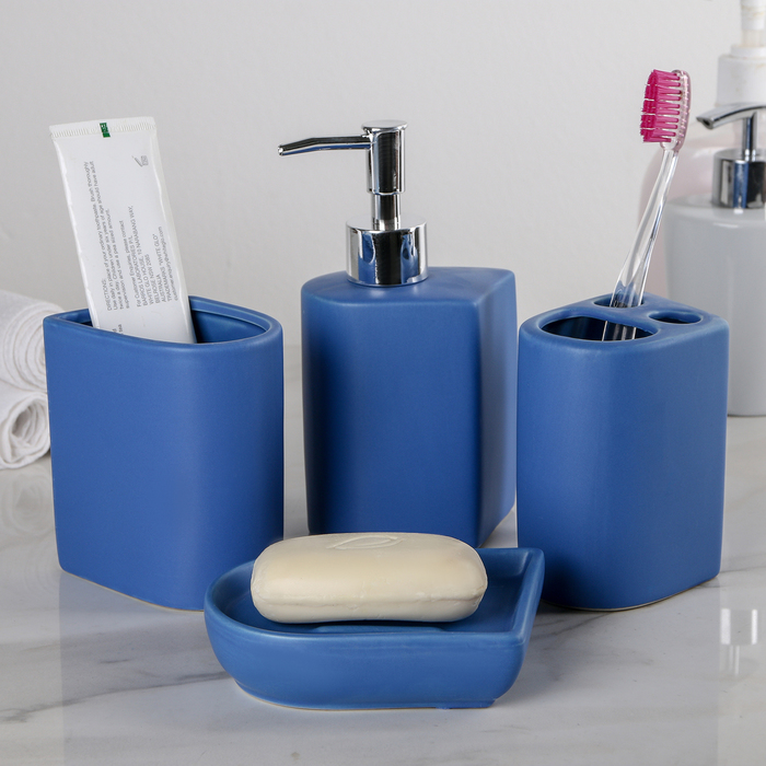 Набор аксессуаров для ванной комнаты, 4 предмета "Узоры"