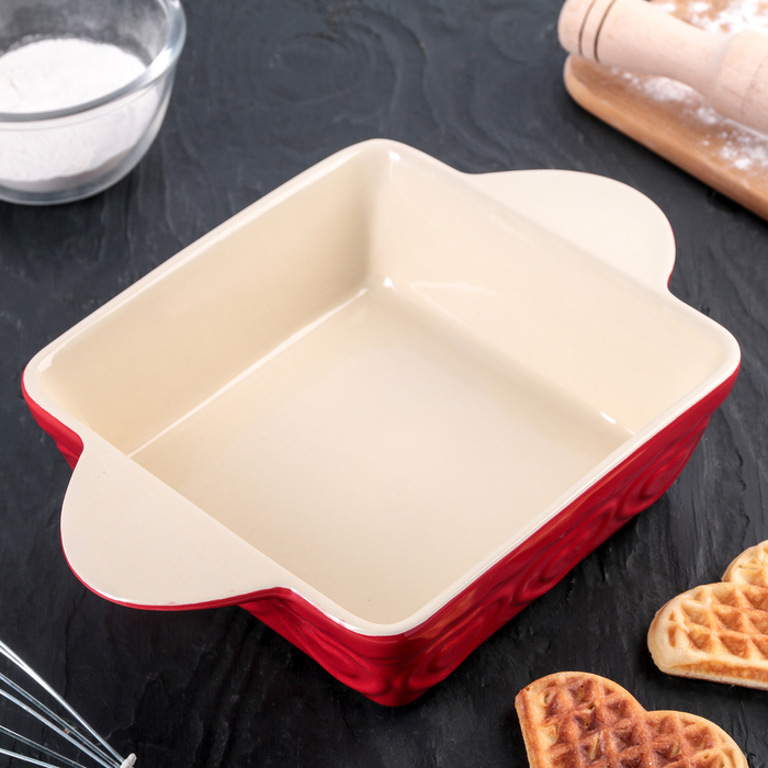 Форма для выпечки 1,2 л "Сердце", цвет красный