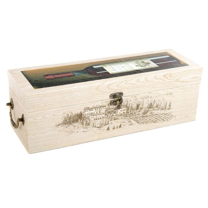 Шкатулка дерево под бутылку "Вино" 37х12х12 см