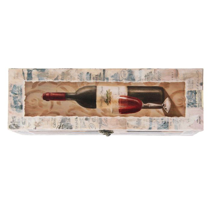 Шкатулка дерево под бутылку "Бутылка вина и бокал" 37х12х12 см