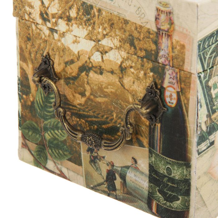 Шкатулка дерево под бутылку "Белое вино и пионы" 37х12х12 см