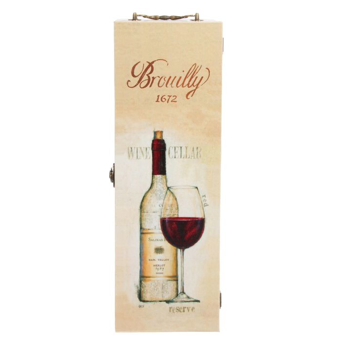 Шкатулка дерево под бутылку "Дегустация вин" 37х12х12 см