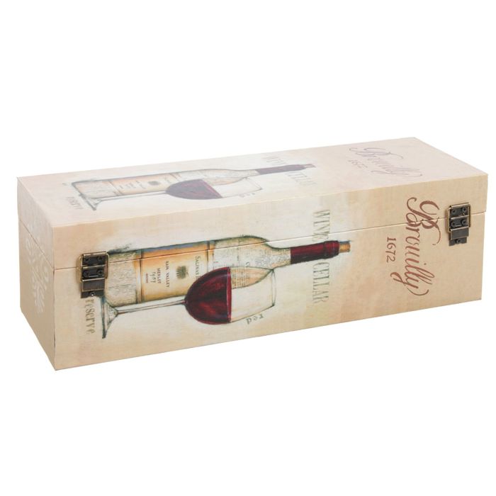 Шкатулка дерево под бутылку "Дегустация вин" 37х12х12 см