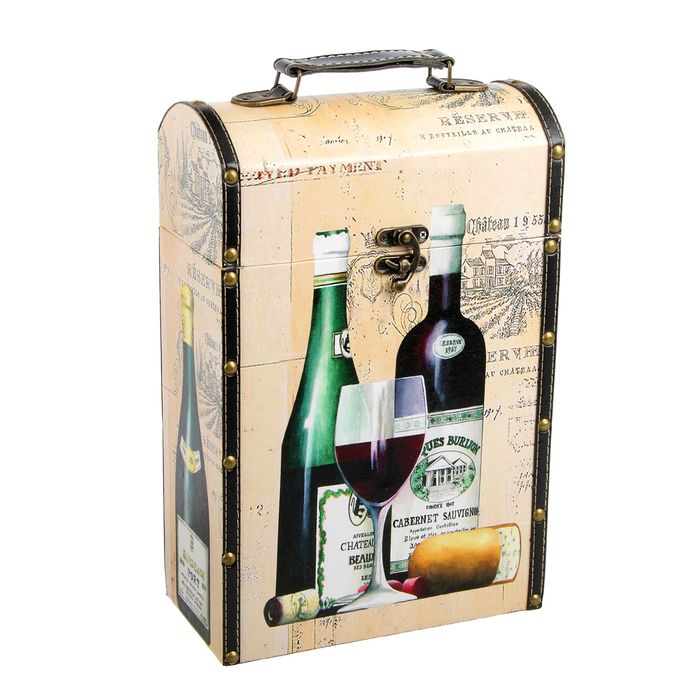 Шкатулка дерево под 2 бутылки "Винный погреб" 37х24х12 см