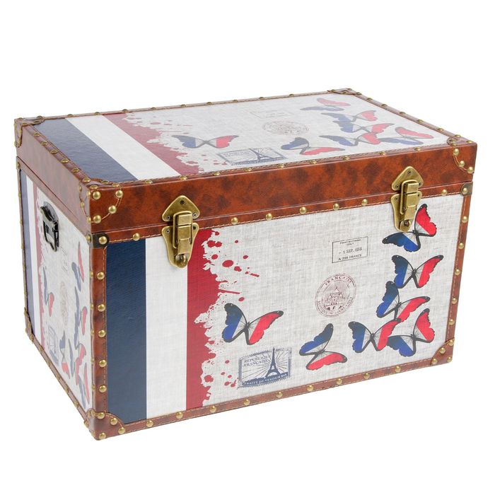 Сундук дерево "Париж. Эйфелева башня. Бабочки" 33х54х33 см