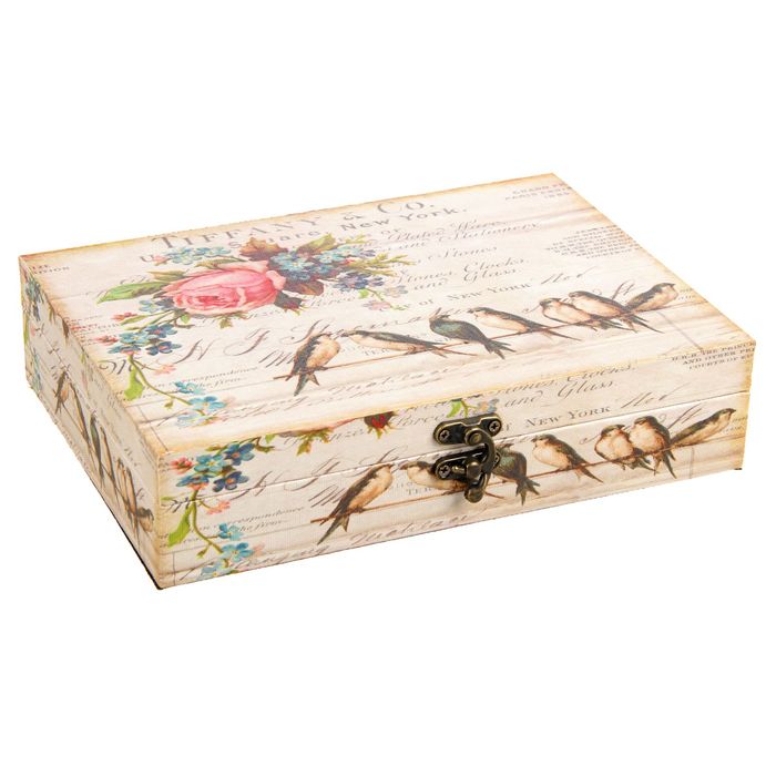 Шкатулка дерево "Птицы на проводах" 5,5х24х17 см