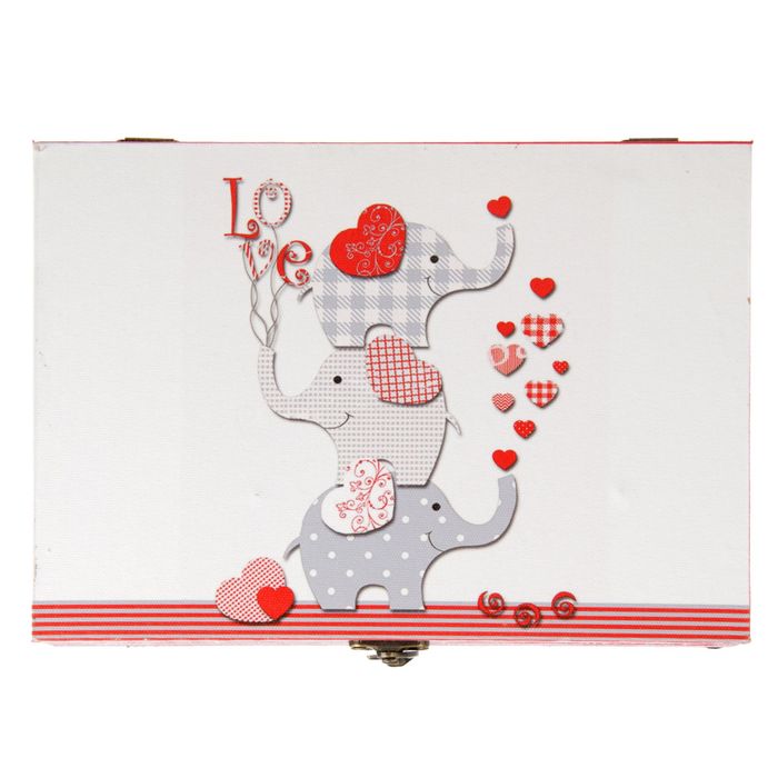 Шкатулка дерево "Три слонёнка" 5,5х24х17 см