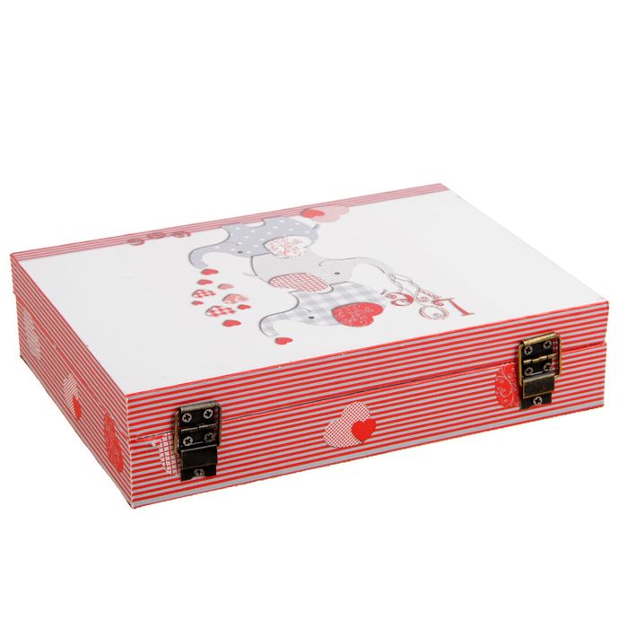 Шкатулка дерево "Три слонёнка" 5,5х24х17 см