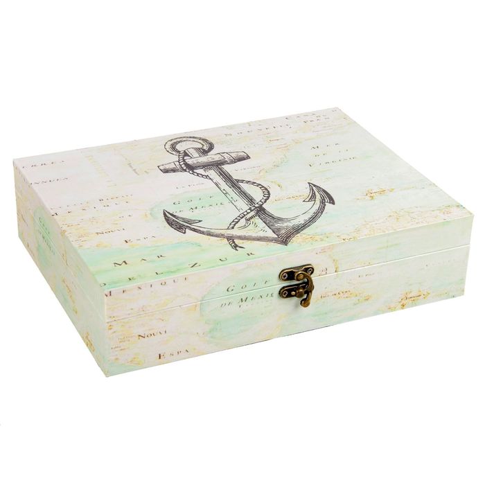 Шкатулка дерево "Якорь" 7х29х21,5 см