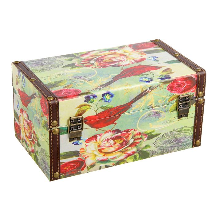 Шкатулка дерево "Птица в цветущем саду" 12х24х14 см