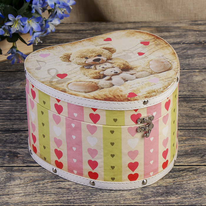 Шкатулка дерево "Медвежата" 15х23,5х22 см