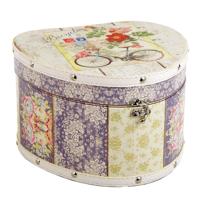 Шкатулка дерево "Велосипед с цветами" 15х23,5х22 см