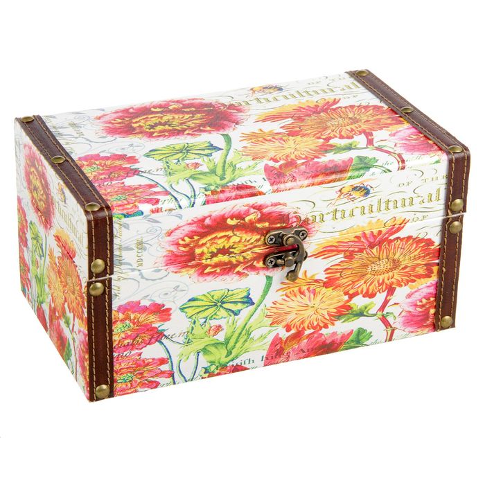 Шкатулка дерево "Садовые пионы" 12х24х14 см
