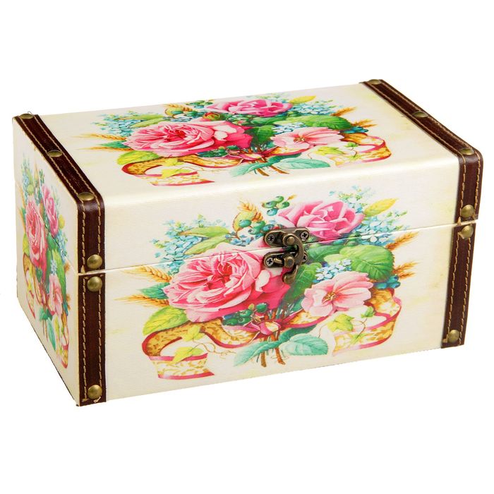 Шкатулка дерево "Романтичный букет" 12х24х14 см