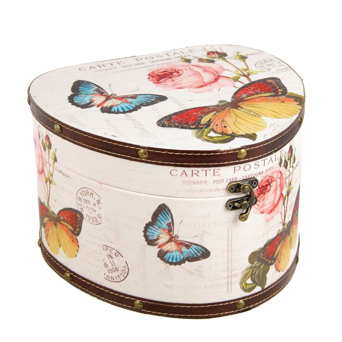 Шкатулка дерево "Бабочки" 15х23,5х22 см