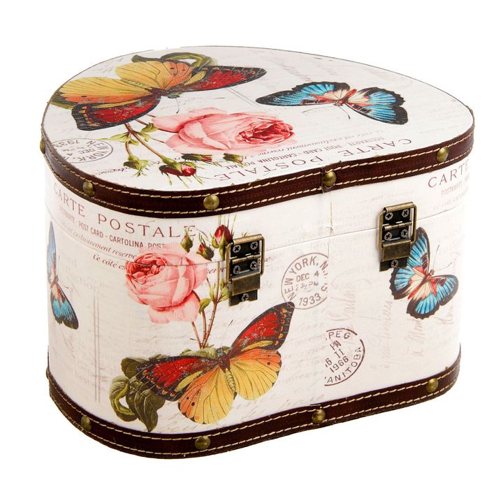 Шкатулка дерево "Бабочки" 15х23,5х22 см