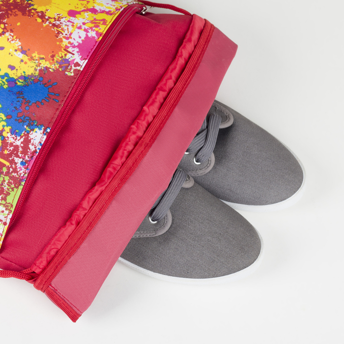 Сумка для обуви, наружный карман на молнии, цвет красный