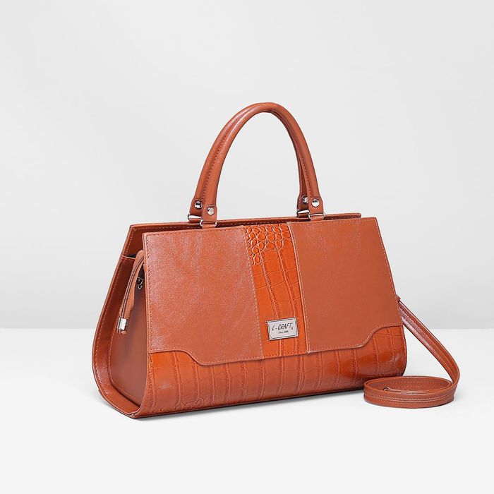 Сумка женская на молнии, 1 отдел, наружный карман, цвет рыжий