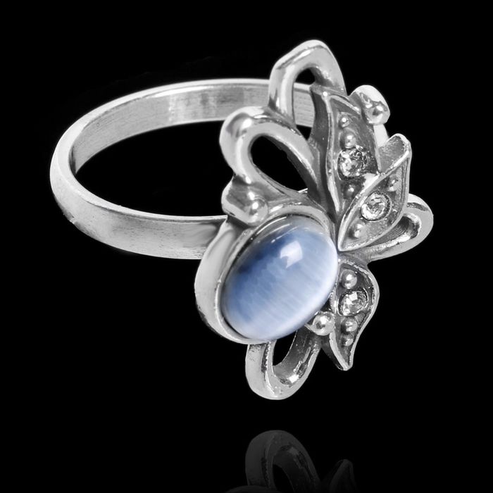 Кольцо "Арагау", размер 20, цвет серый в чернёном серебре