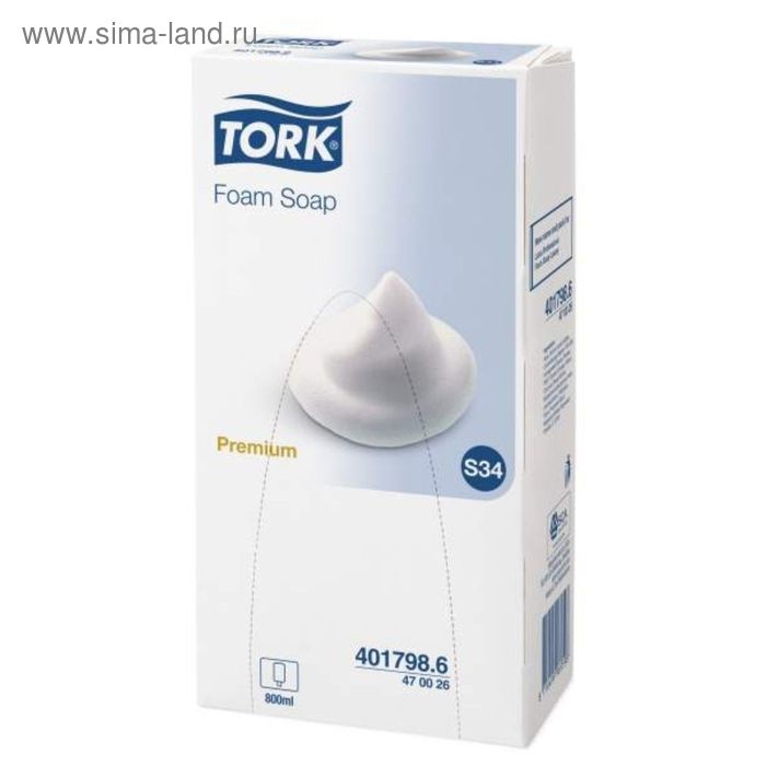 Мыло-пена Tork Premium, S34, прозрачный, 800 мл цена и фото