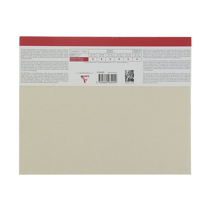 Альбом для масляной живописи Clairefontaine Oil, В4 240 x 300 мм, 15 листов, 240 г/м², на гребне