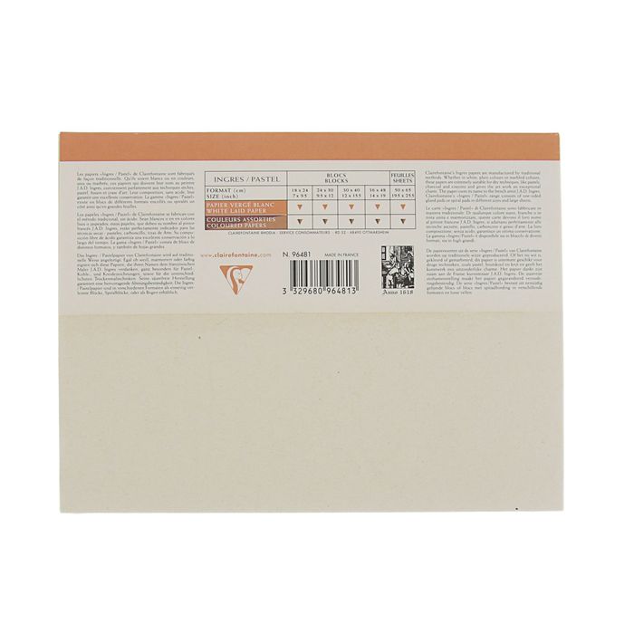 Альбом для графики и пастели Clairefontaine Pastel Ingres, В5 180 x 240мм, 25 листов, 130 г/м² , на гребне