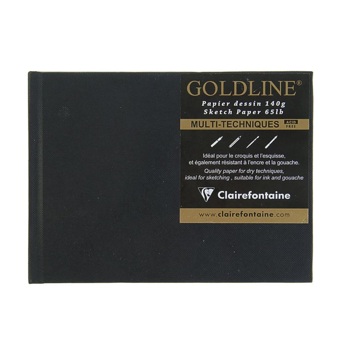 Блокнот для рисунков А6 140 г/м2 Clairefontaine Goldline "Пейзаж", 64 листа, склейка 34248С
