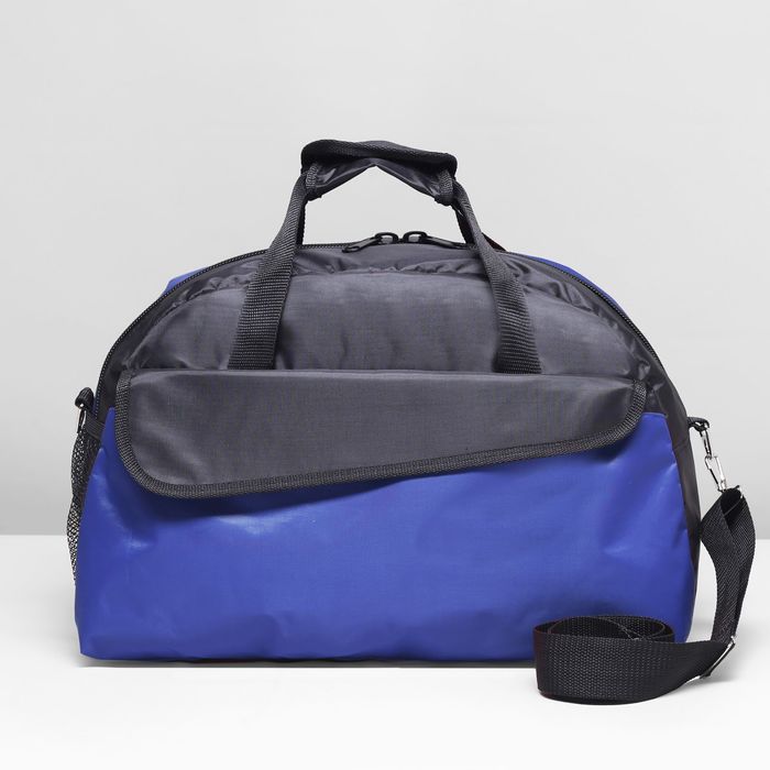 Сумка спортивная на молнии, 1 отдел, цвет чёрный/синий