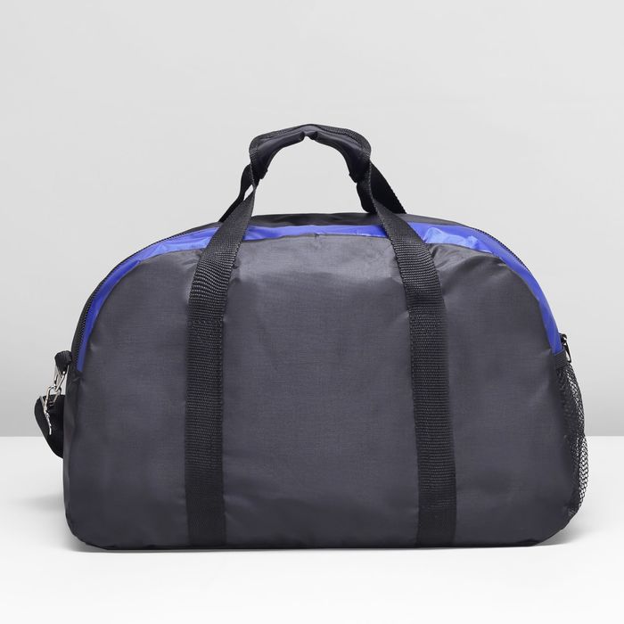 Сумка спортивная на молнии, 1 отдел, цвет чёрный/синий