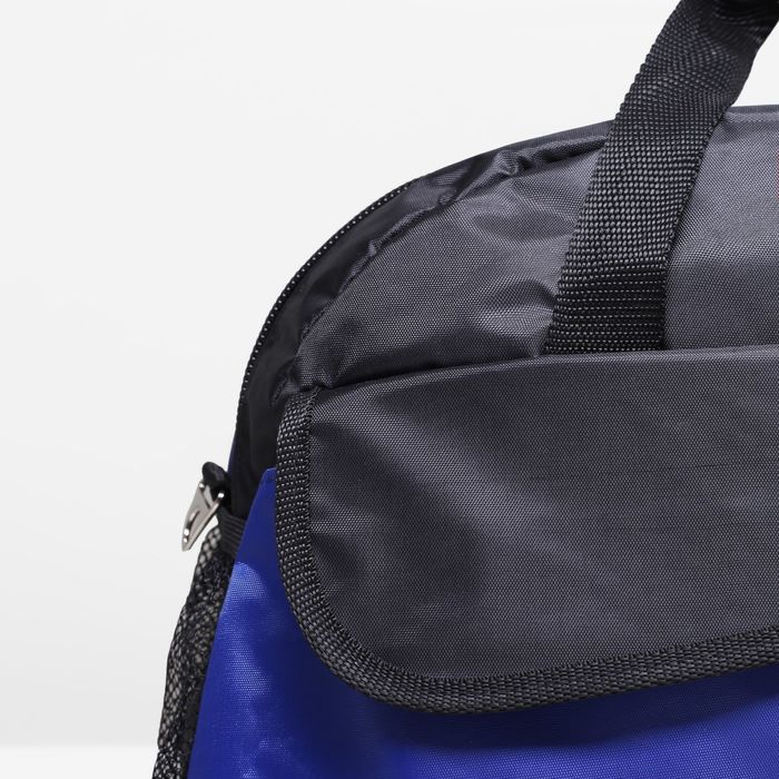 Сумка спортивная на молнии, 1 отдел, цвет чёрный/синий