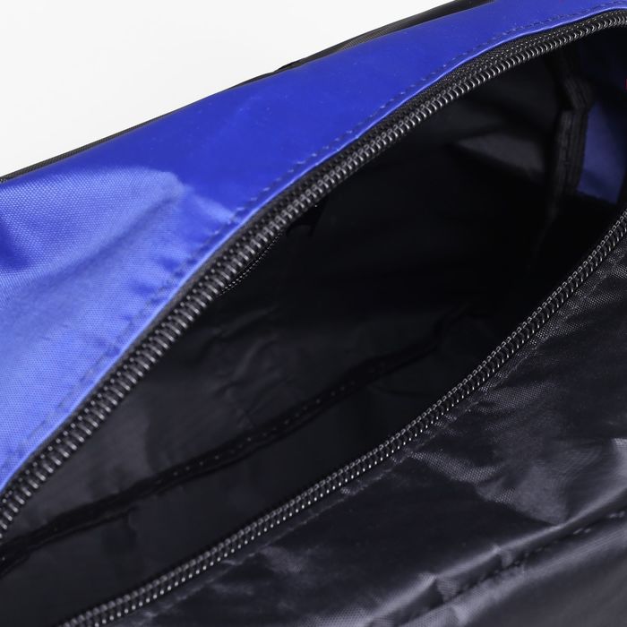 Сумка спортивная на молнии, 1 отдел, цвет чёрный/синий
