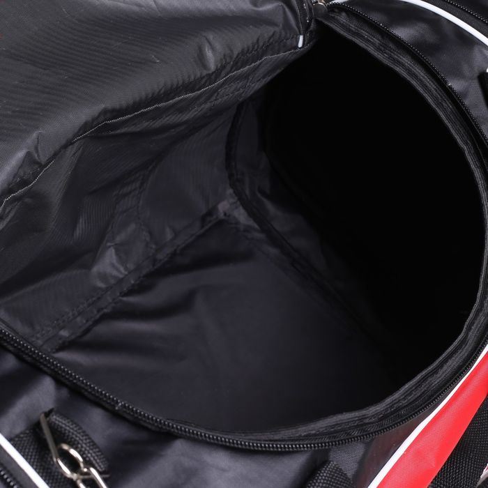 Сумка спортивная, трансформер, отдел на молнии, 3 наружных кармана, цвет чёрный/красный